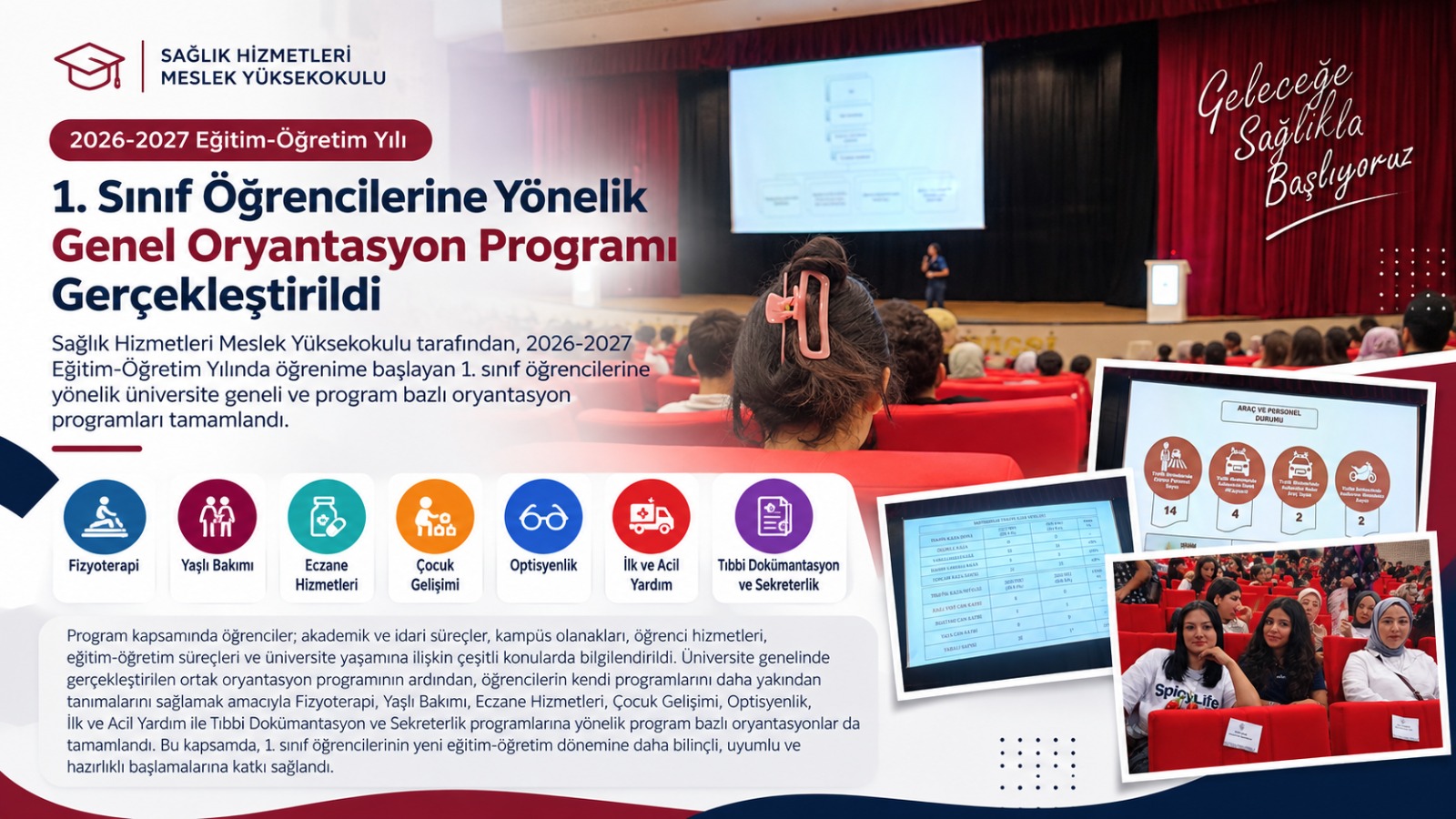 Sağlık Hizmetleri Meslek Yüksekokulu 2026-2027 Eğitim-Öğretim Yılı 1. Sınıf Öğrencilerine Yönelik Genel ve Birim Bazlı Oryantasyon Programı Gerçekleştirildi